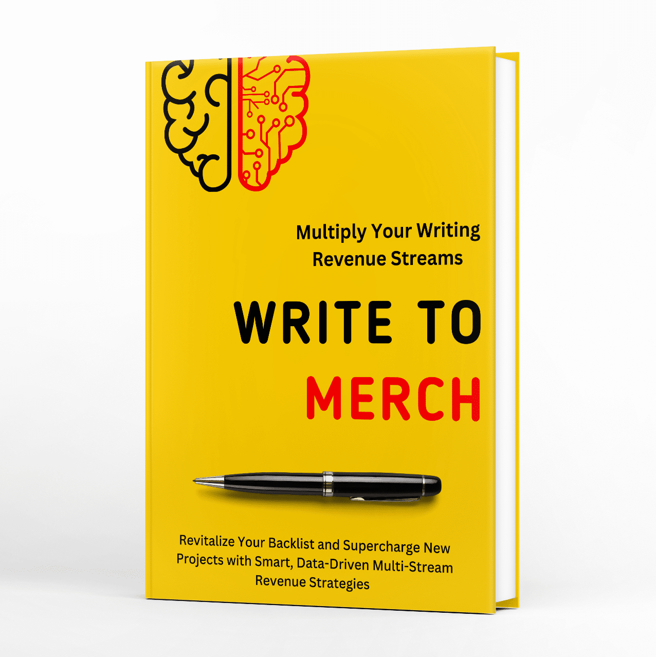 WRITE TO MERCH standing hardcover against white background
